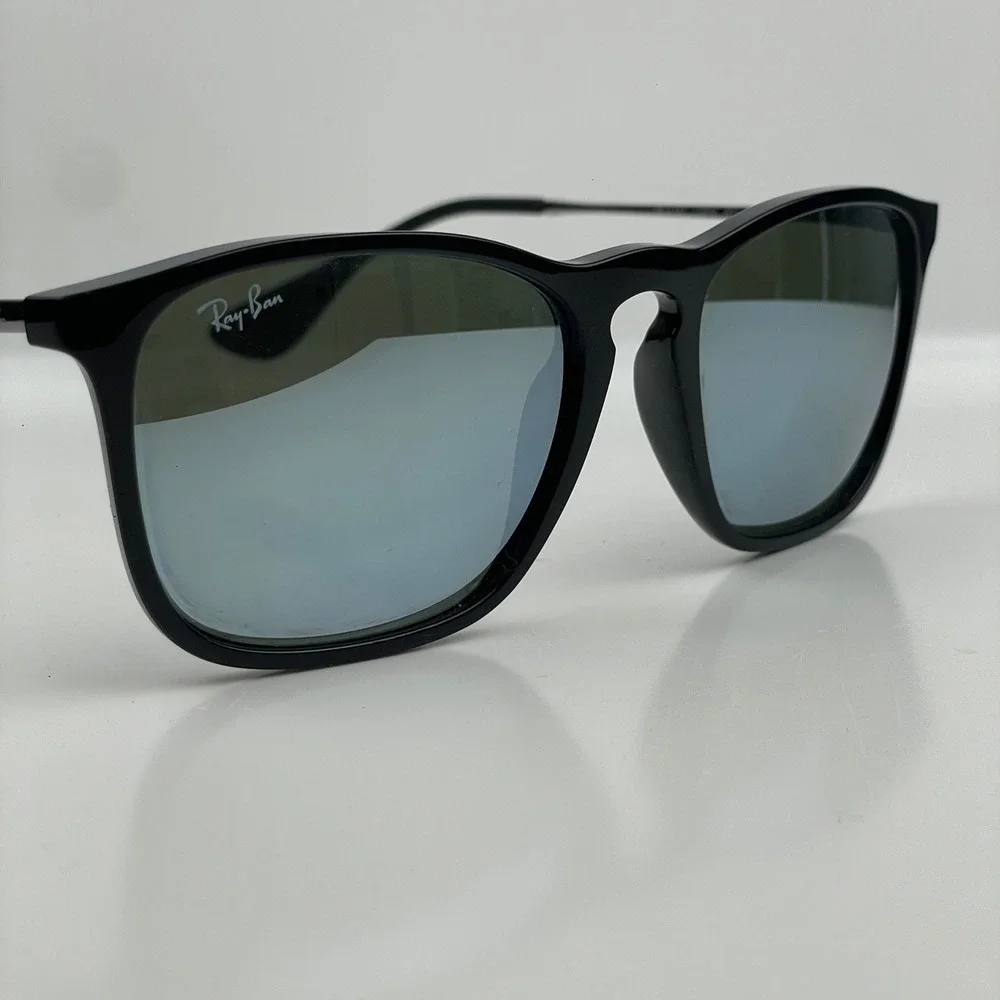 Ray-Ban Chris Sunglasses Black Silver Mirror RB4187 601/30 54-18 3N Unisex Rare